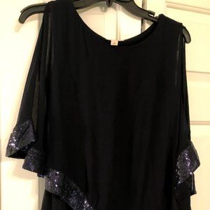 Dressbarn Shear Navy Blouse